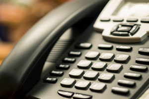 Close up of VoIP business phone